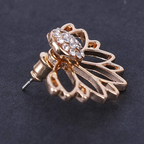 NEW Rose Goldtone CZ Stud Earrings - Picture 2 of 2